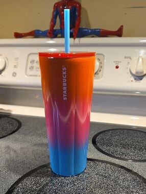 Starbucks Stainless 24oz. Drink Tumbler - Ombre Pink, Orange, Blue Heat